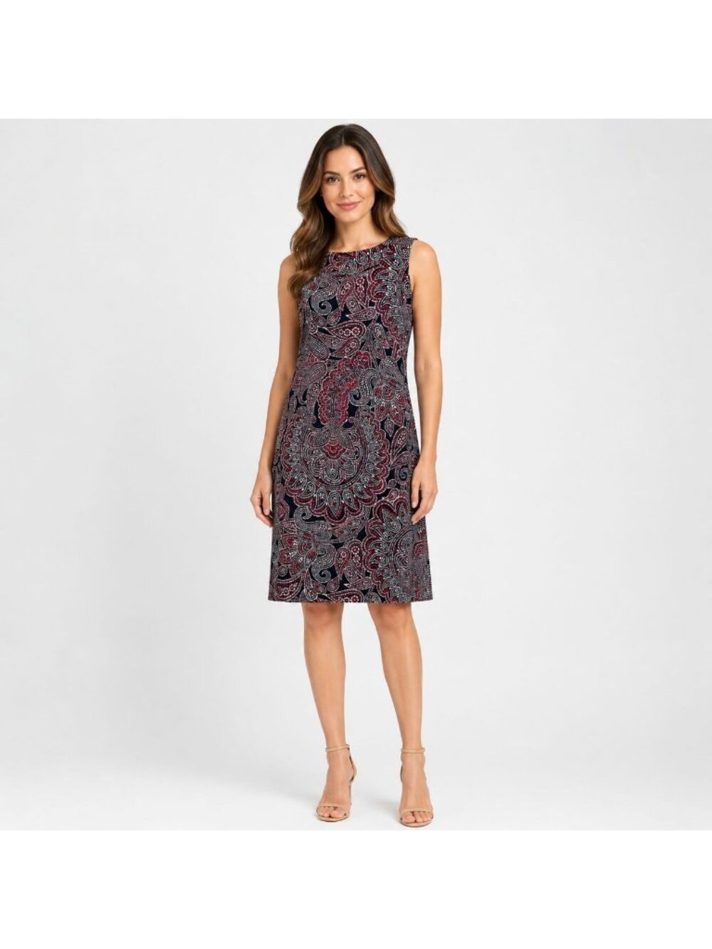 Tommy Hilfiger Women Paisley Sleeveless Knee Length Dress Size 8